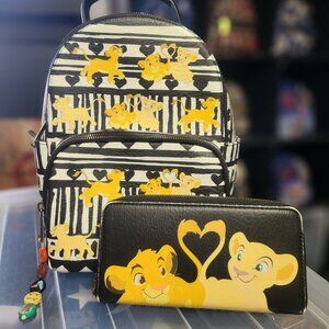 Disney Loungefly Lion King - Simba Loves Nala Backpack and Wallet